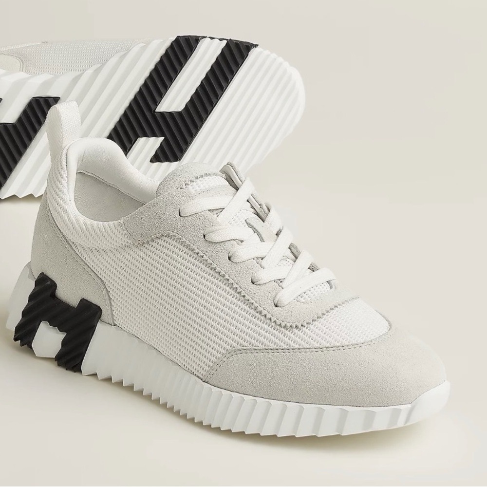 Hermes Black and White Athletic Shoes